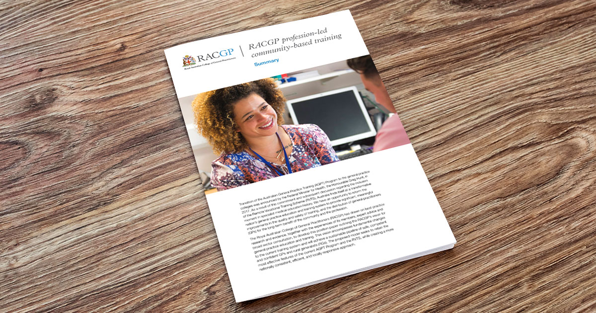 RACGP - Bringing training back to the RACGP will be transformative