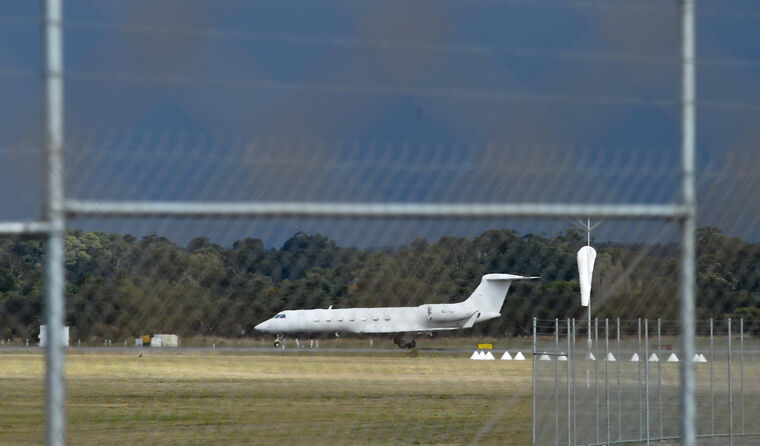 An image of a plane landing
