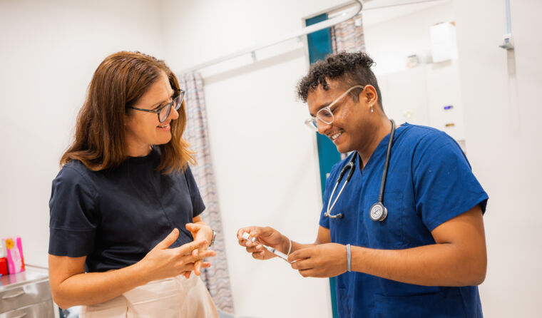 Professor Helen Wilcox with Mihan De Silva.