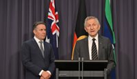 Federal Health and Ageing Minister Mark Butler and Thriving Kids Advisory Group Chair Professor Frank Oberklaid launching the group’s final report in Canberra. (Image: AAP/Mick Tsikas)