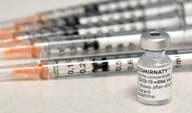 Close up of the Pfizer COVID vaccine.