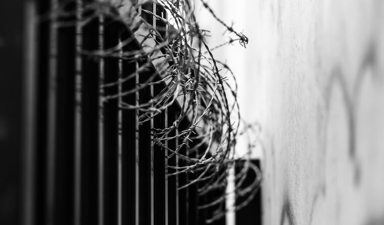 Prison fence.
