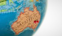 Australia on the globe