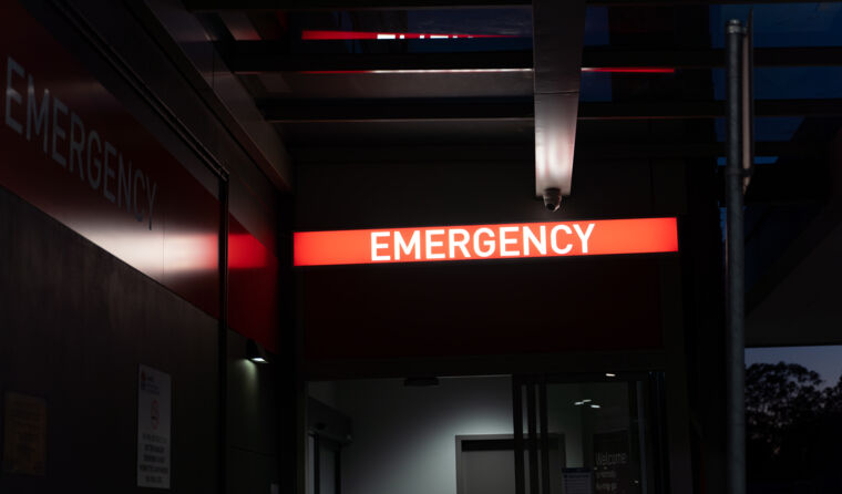 Emergency sign at hospital