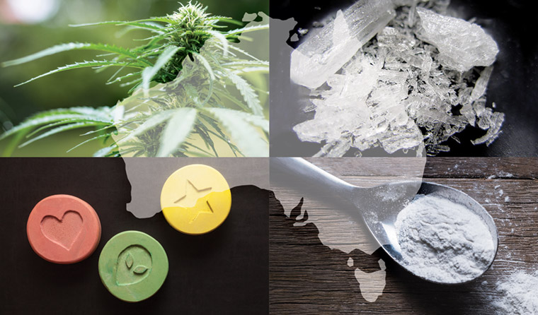Cannabis, ice, MDMA and heroin
