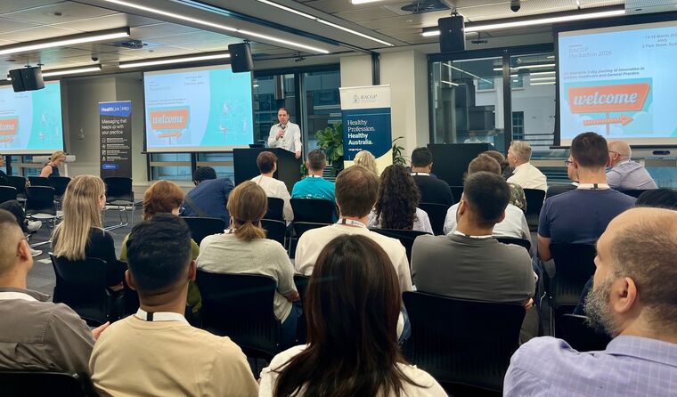 Sean Stevens opening the Hackathon. 