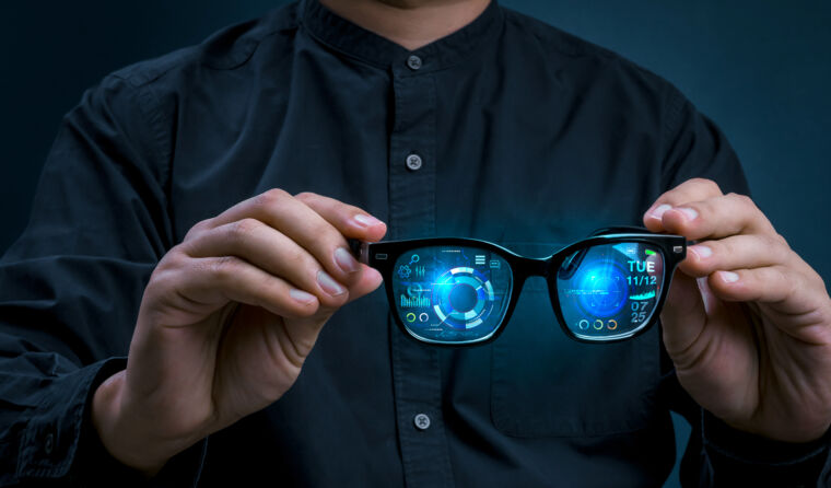 Man with smart glasses
