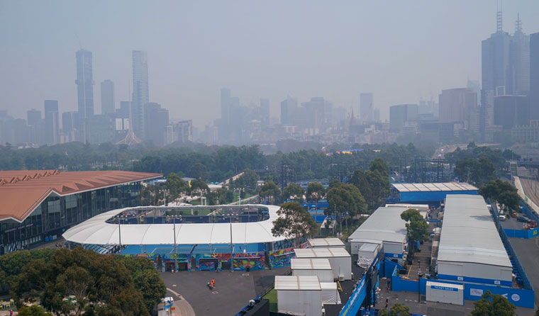 Smoke-covered Melbourne