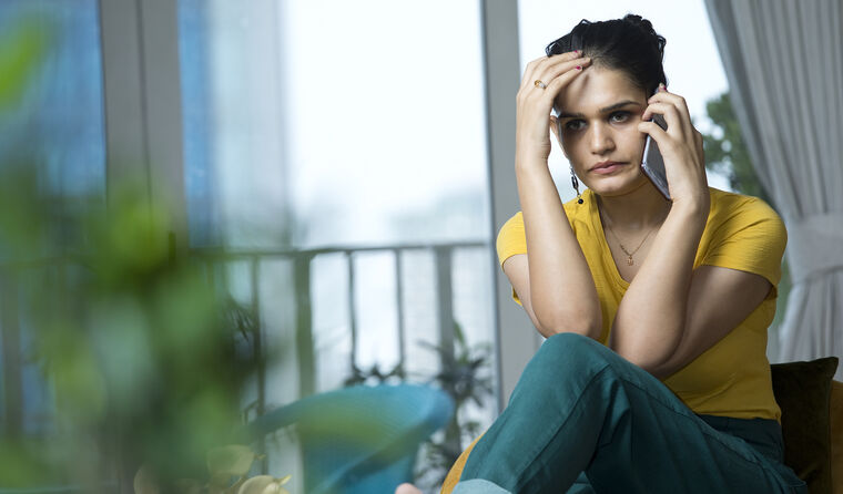 Female patient on the phone
