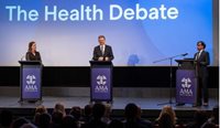 L–R: SA Shadow Health Minister Heidi Girolamo, Health Minister Chris Picton, and AMA SA President Peter Subramaniam at The Health Debate. (Image: AMA SA/Andrew Beveridge)
