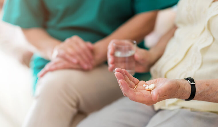 Older person taking medications