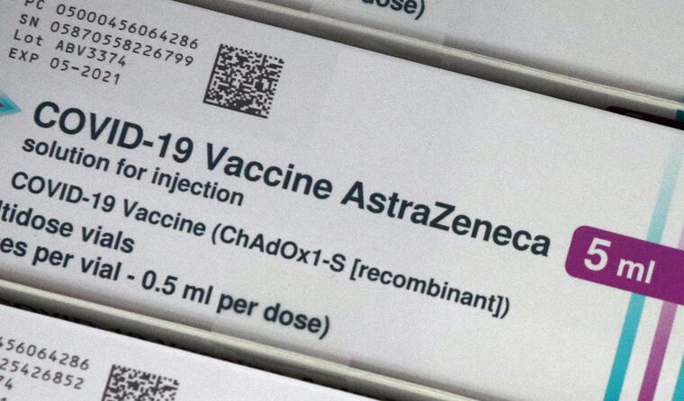 Close up of vaccine label