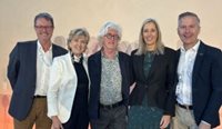 L–R: Professor Steve Robson, Professor Leanne Rowe, Dr Patrick Johnson, Dr Alexandra Muthu and Dr Michael Wright after speaking on a panel at the Australasian Doctors’ Health Conference in Melbourne.