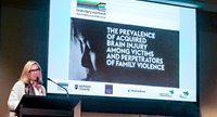 Rosie Batty, 2015 Australian of the Year, speaks at the launch of Brain Injury Australia’s new report.