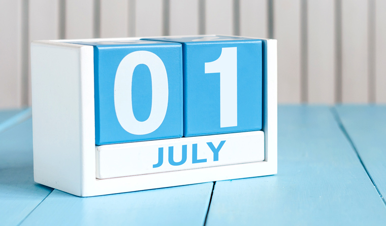 1 July calendar