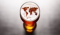 World map in a beer