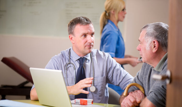 GP speaking to a patient.  
