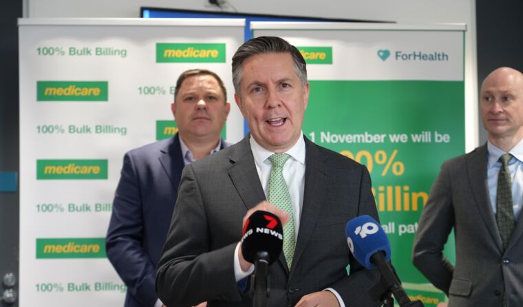 Mark Butler at a press conference. 