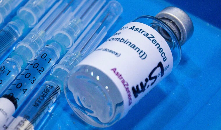 AstraZeneca vial and needles