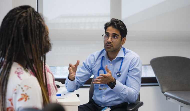GP talking with patient
