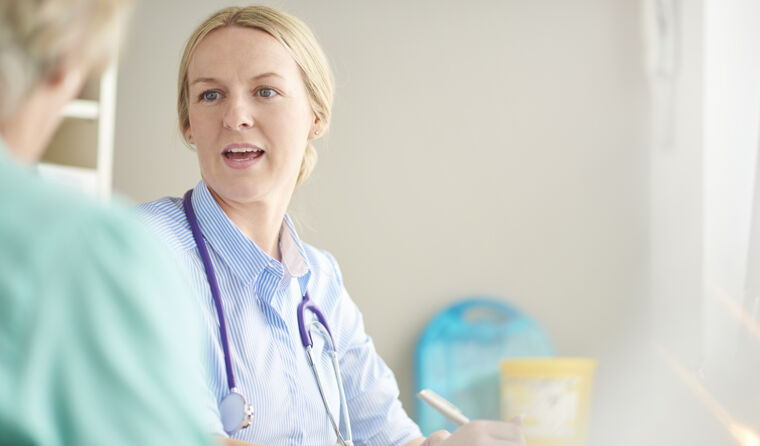 GP speaking to patient.