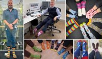 GPs helping to raise awareness about mental health, wearing their crazy socks.