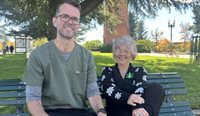 Gwen Brett with her GP Dr Marcus Hayward.