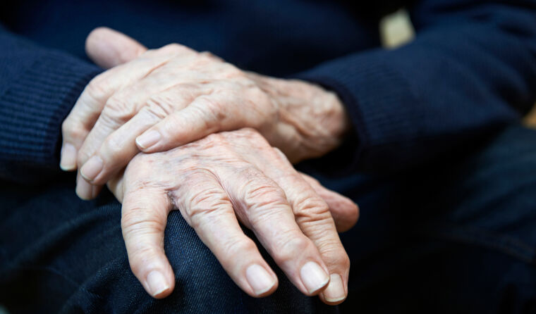 Hands of old person