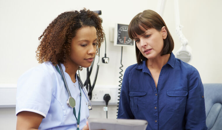 GP speaking to a patient. 