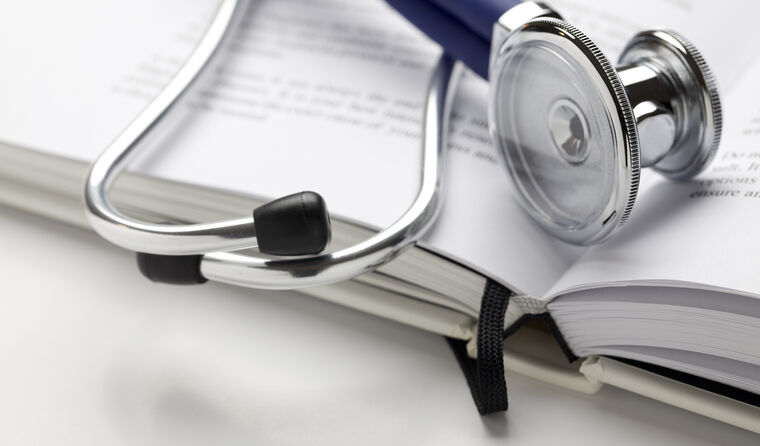 Medical literature and stethoscope