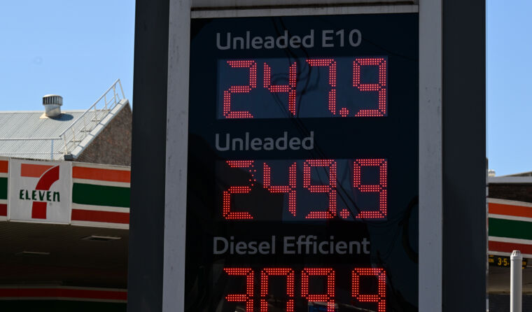 Petrol pump showing high prices