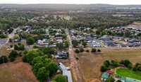 Aerial shot of regional town in Australia