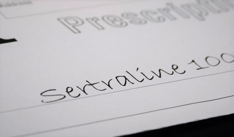 Sertraline on prescription pad