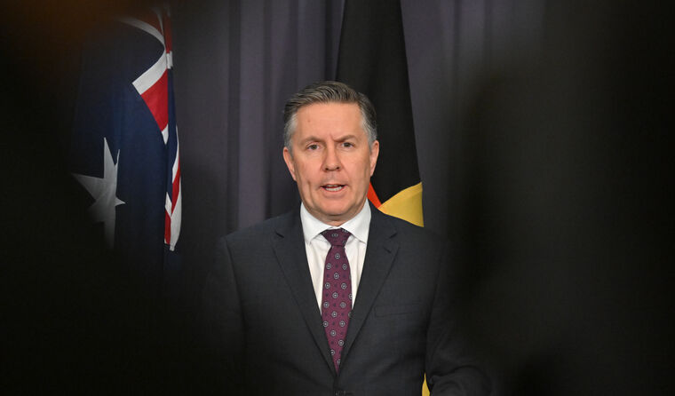 Mark Butler at a press conference. 