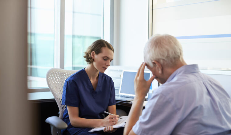 Man getting his blood pressure checked.