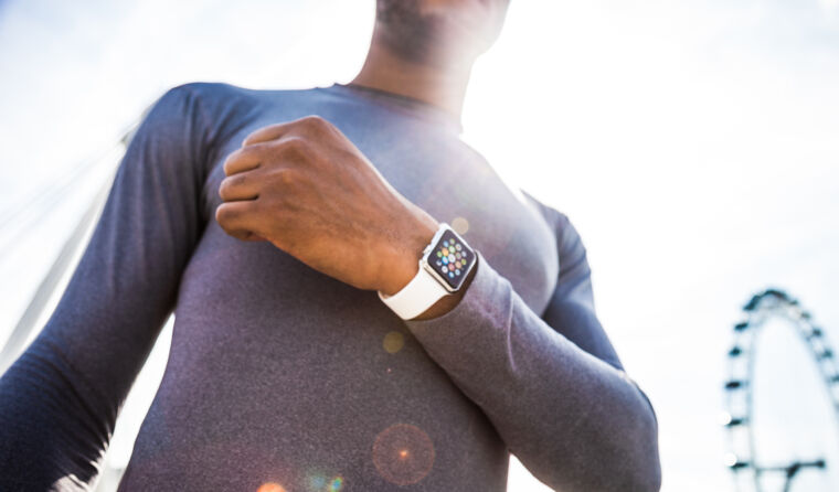 Man wearing an Apple Watch.