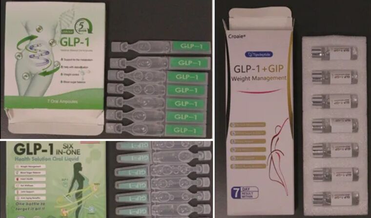 Packaging of fake GLP-1 medications