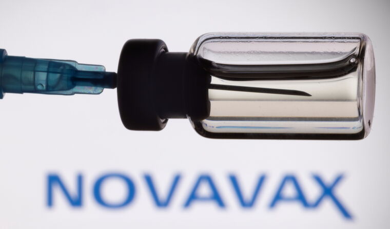 Novavax vaccine vial.