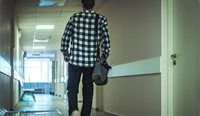 Man leaving hospital
