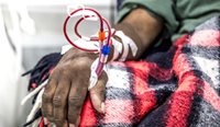 Aboriginal person receiving dialysis.