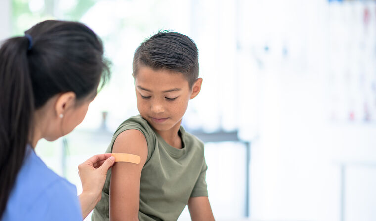 Child getting vaccine