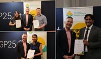 RACGP President Dr Michael Wright with Dr Shruti Yardi, Dr Jasmine Lau and Dr Christopher Dickie, and Dr Mahesh Ravutha Gounden at GP25. 