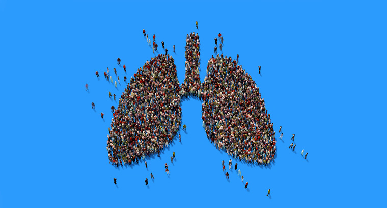 Graphic representing respiratory public health.