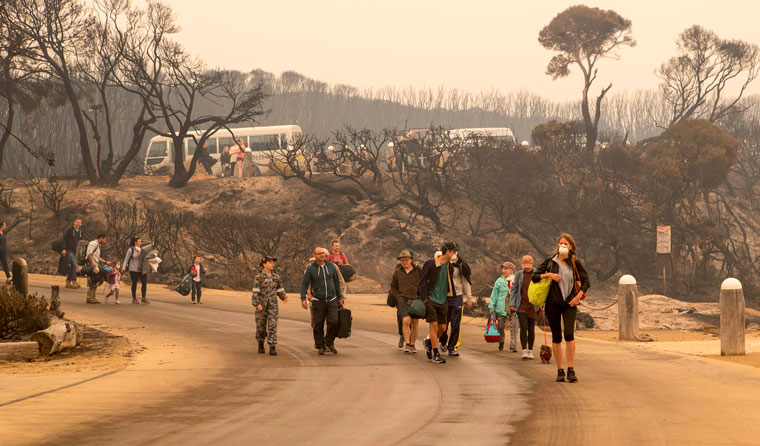 Bushfire evacuees