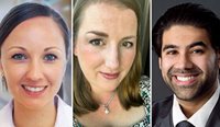 (L–R) RACGP Registrar Representative candidates Dr Krystyna de Lange, Dr Rebekah Hoffman and Dr Abhishek Verma.