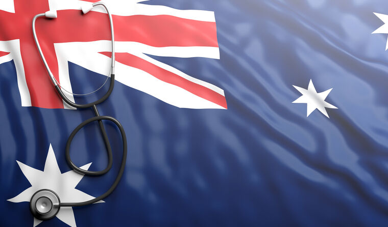 Australian flag with stethoscope