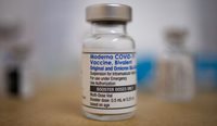 Vial of Moderna bivalent vaccine