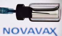 Novavax vaccine vial.