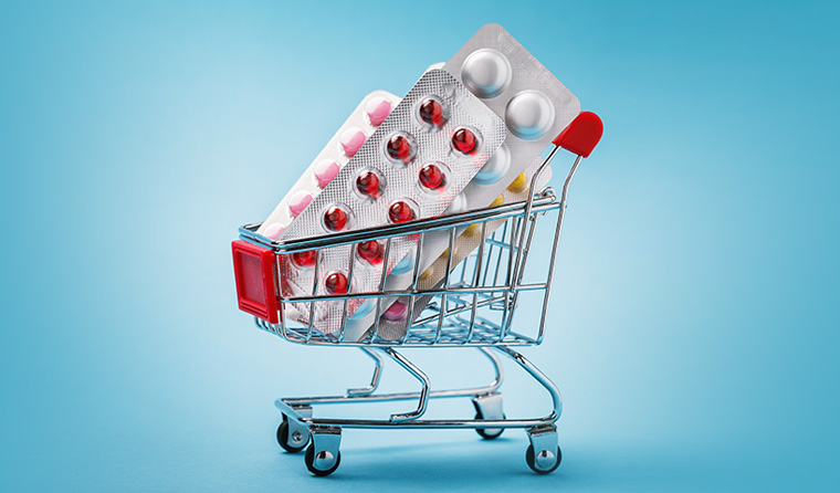 Medications in a trolley