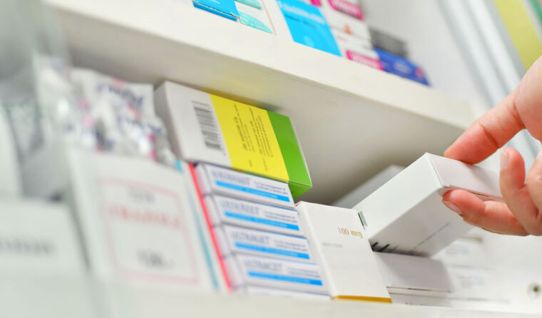 Medications at a pharmacy
